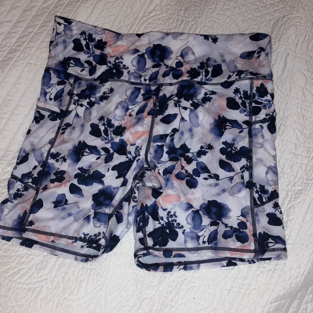 GAIAM Blue Floral Women's Bike Shorts